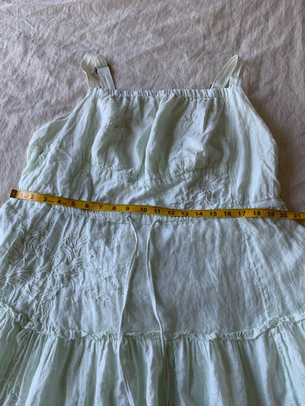 Anthropologie Pale Mint Green Eyelet Maxi Dress - Picture 13 of 16